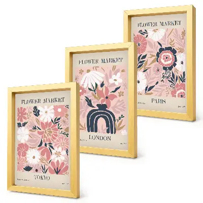 Moderne billedsæt med blomstermotiver fra Tokyo, London og Paris