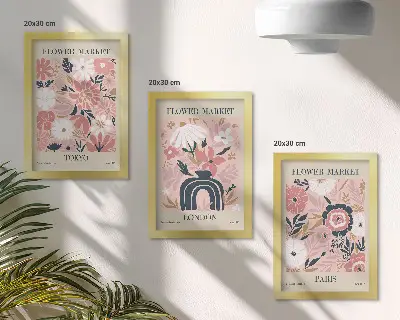 Moderne billedsæt med blomstermotiver fra Tokyo, London og Paris