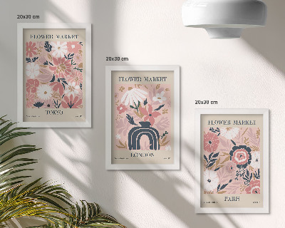 Moderne billedsæt Blomstermotiver i Tokyo, London og Paris