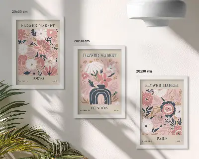 Moderne billedsæt med blomstermotiver fra Tokyo, London og Paris