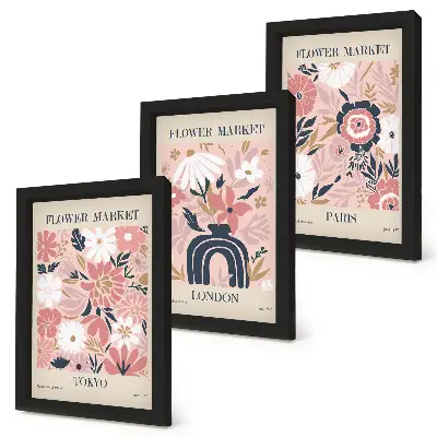 Moderne billedsæt med blomstermotiver fra Tokyo, London og Paris