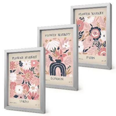 Moderne billedsæt med blomstermotiver fra Tokyo, London og Paris