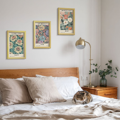 Billedvæg Blomsterplakater Tokyo Paris London