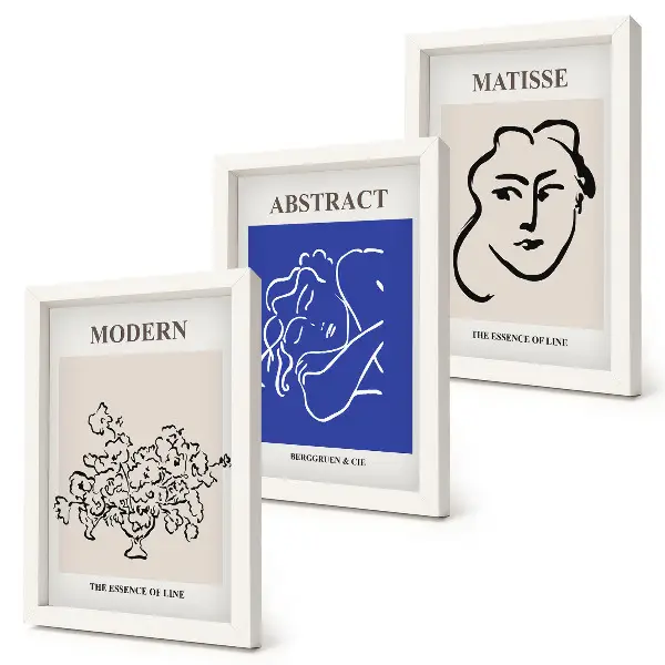 Plakater med rammer i Henri Matisses moderne og abstrakte stil