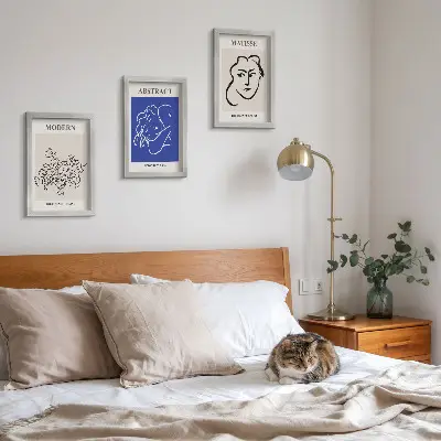 Plakater med rammer i Henri Matisses moderne og abstrakte stil