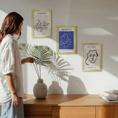 Plakater med rammer i Henri Matisses moderne og abstrakte stil