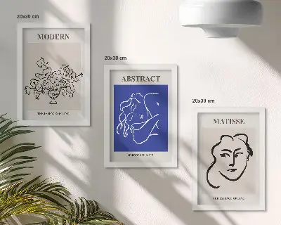 Plakater med rammer i Henri Matisses moderne og abstrakte stil