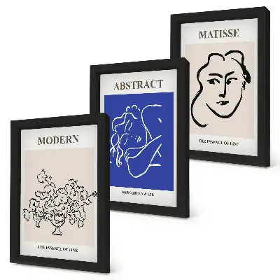 Plakater med rammer i Henri Matisses moderne og abstrakte stil