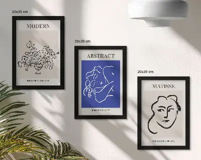 Plakater med rammer i Henri Matisses moderne og abstrakte stil