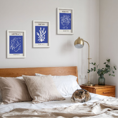 Billedvæg Stilfulde blå plakater af Henri Matisse