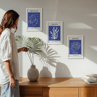 Billedvæg Stilfulde blå plakater af Henri Matisse