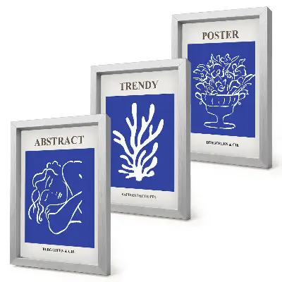 Billedvæg med stilfulde blå Henri Matisse plakater