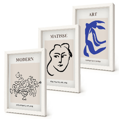 Pakke med billeder og rammer Abstrakte plakater i minimalistisk stil af Henri Matisse