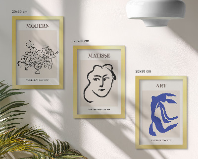Pakke med billeder og rammer Abstrakte plakater i minimalistisk stil af Henri Matisse