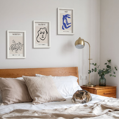 Pakke med billeder og rammer Abstrakte plakater i minimalistisk stil af Henri Matisse