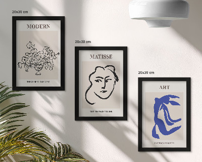 Pakke med billeder og rammer Abstrakte plakater i minimalistisk stil af Henri Matisse
