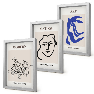 Pakke med billeder og rammer Abstrakte plakater i minimalistisk stil af Henri Matisse