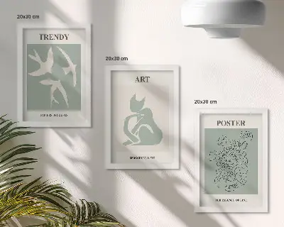 Billedvæg med stilfulde illustrationer af Henri Matisse