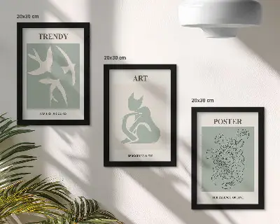 Billedvæg med stilfulde illustrationer af Henri Matisse