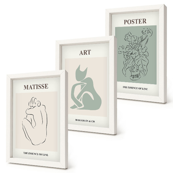 Moderne billedsæt Plakater i beige og grønne nuancer af Henri Matisse