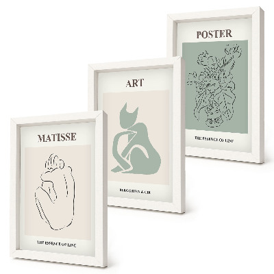 Moderne billedsæt Plakater i beige og grønne nuancer af Henri Matisse