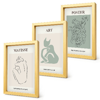 Moderne billedsæt Plakater i beige og grønne nuancer af Henri Matisse