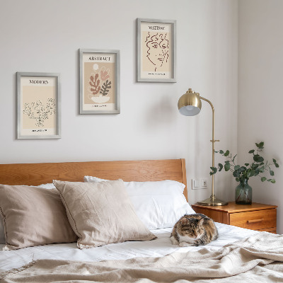 Pakke med billeder og rammer Plantemotiver og linjer i moderne stil