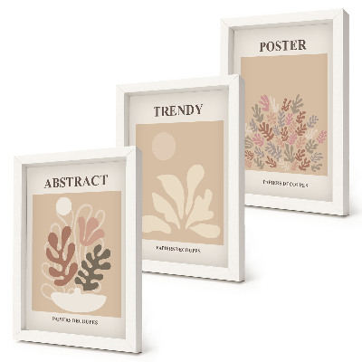 Billedvæg Plantemotiver i beige og brune nuancer plakater
