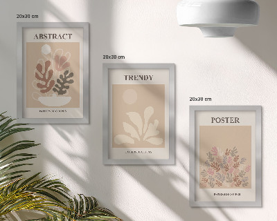 Billedvæg Plantemotiver i beige og brune nuancer plakater