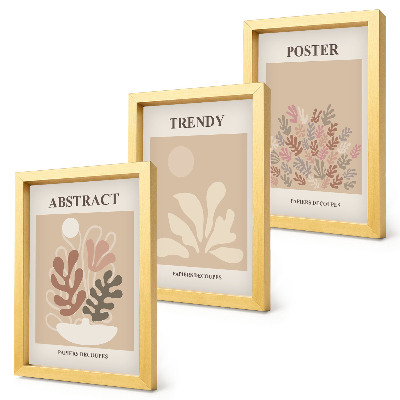Billedvæg Plantemotiver i beige og brune nuancer plakater