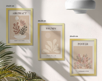 Billedvæg Plantemotiver i beige og brune nuancer plakater
