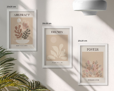 Billedvæg Plantemotiver i beige og brune nuancer plakater