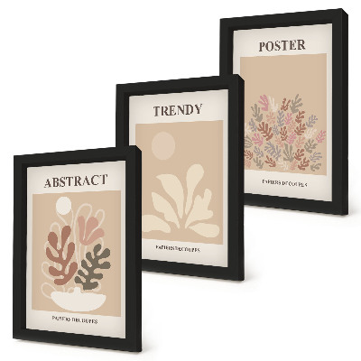 Billedvæg Plantemotiver i beige og brune nuancer plakater