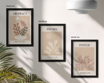Billedvæg Plantemotiver i beige og brune nuancer plakater