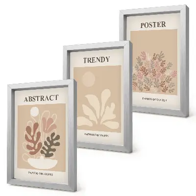 Billedvæg plakater med plantemotiver i beige og brune nuancer