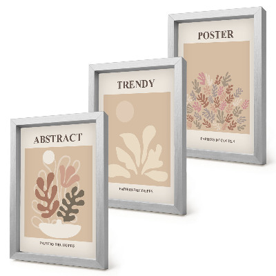 Billedvæg Plantemotiver i beige og brune nuancer plakater