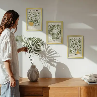 Moderne billedsæt med blomsterplakatdesign af London, Tokyo og Dublin