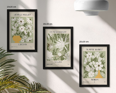 Moderne billedsæt Blomsterplakatdesign London Tokyo Dublin