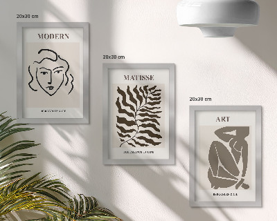 Moderne billedsæt Stilfuld grafik med linjer og figurer i neutrale farver