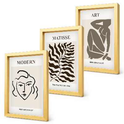 Moderne billedsæt Stilfuld grafik med linjer og figurer i neutrale farver