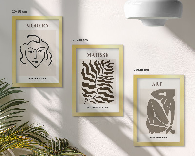 Moderne billedsæt Stilfuld grafik med linjer og figurer i neutrale farver