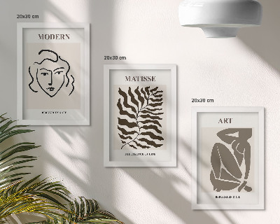 Moderne billedsæt Stilfuld grafik med linjer og figurer i neutrale farver