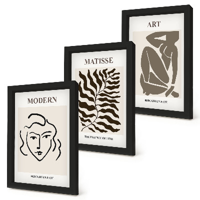 Moderne billedsæt Stilfuld grafik med linjer og figurer i neutrale farver