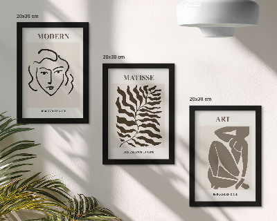 Moderne billedsæt Stilfuld grafik med linjer og figurer i neutrale farver