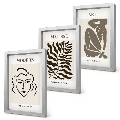 Moderne billedsæt Stilfuld grafik med linjer og figurer i neutrale farver