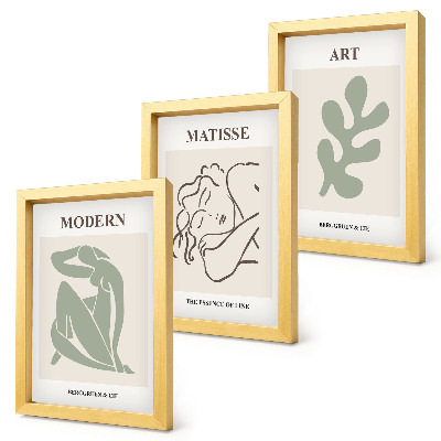 Pakke med billeder og rammer Stilfulde figurer og planter i et minimalistisk design