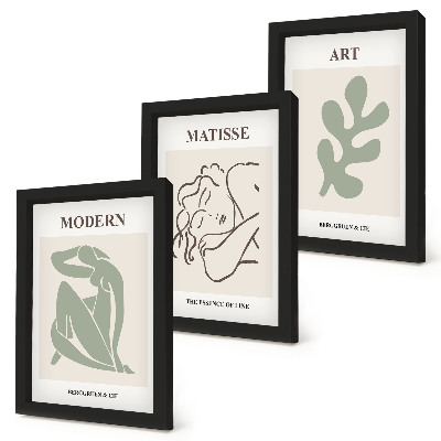 Pakke med billeder og rammer Stilfulde figurer og planter i et minimalistisk design