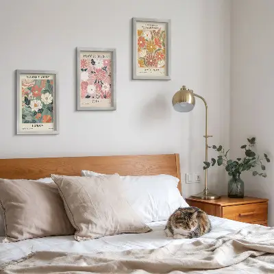 Blomstermønstre plakater moderne billedsæt med motiver fra London, Tokyo og Amsterdam