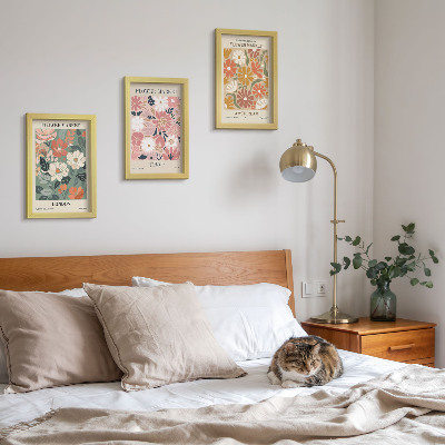 Moderne billedsæt Blomstermønstre London Tokyo og Amsterdam plakater
