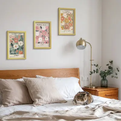 Blomstermønstre plakater moderne billedsæt med motiver fra London, Tokyo og Amsterdam